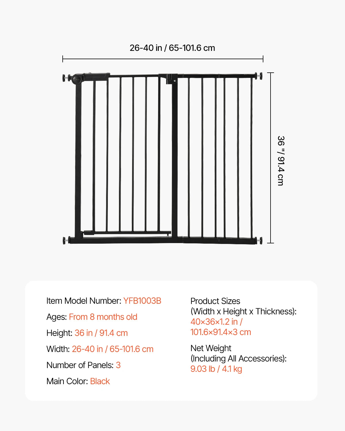 SucceBuy Baby Gate Pressure Mount Walk Through Doorways