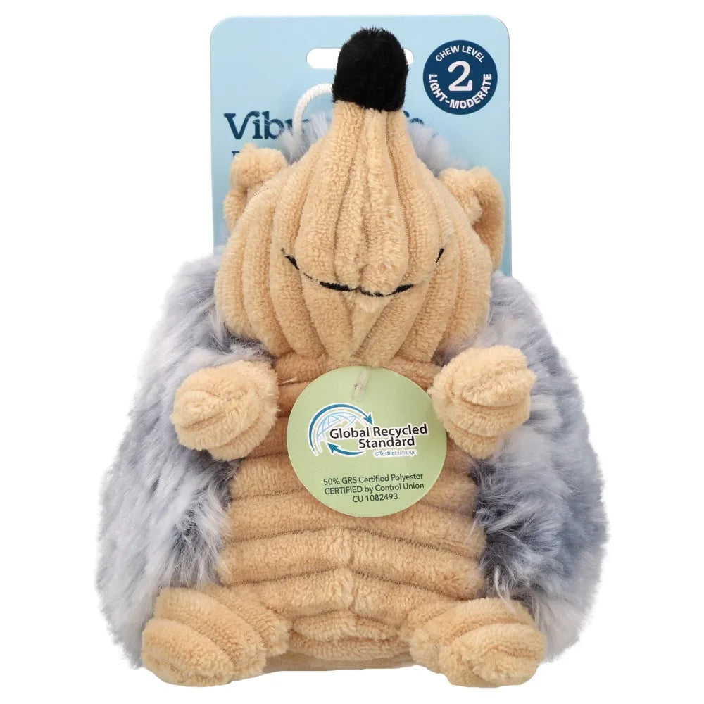 Gray Hedgehog Plush Dog Toy with Squeaker Inside for Aggressive Chewers, Durable Interactive Chew Level 2 Pet Supplies, Cute Small Animal Puppy Chew Toys for Boredom Anxiety Relief, Soft Cuddly Bite Resistant Teething