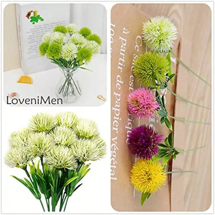 Fake Dandelion Flowers 10 Pcs Artificial Stems For Wedding Decor