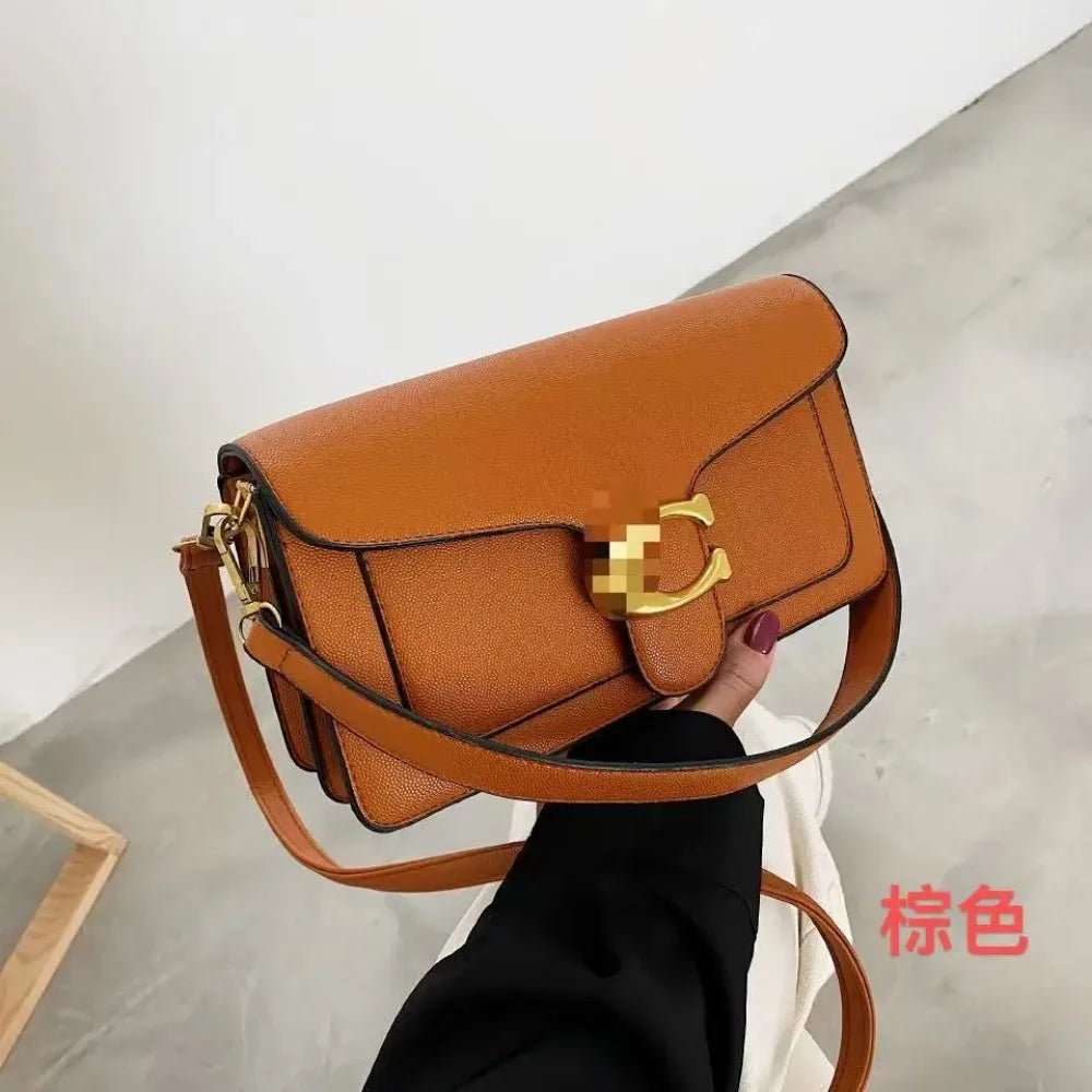 2026 new classic messenger bag, niche handbag, high-quality pure color simple small square bag, commuting shoulder bag