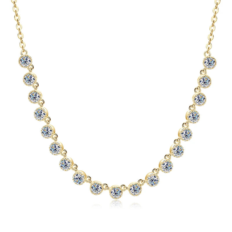 OXTAO Bubble-Style Moissanite Smile Necklace D VVS1 for Women Girls 14K Gold Filled Moissanite Choker Necklace Wedding Jewelry