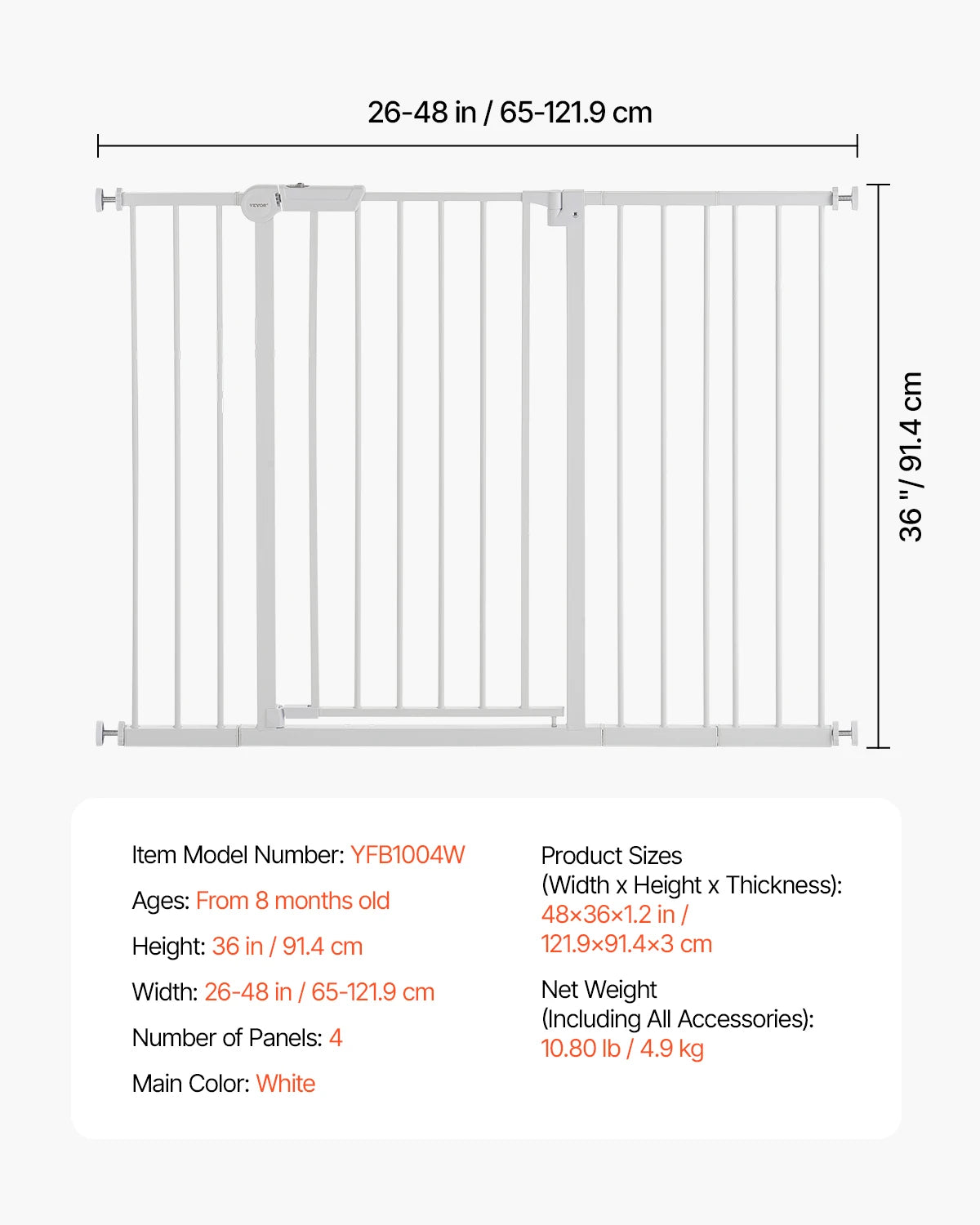 SucceBuy Baby Gate Pressure Mount Walk Through Doorways