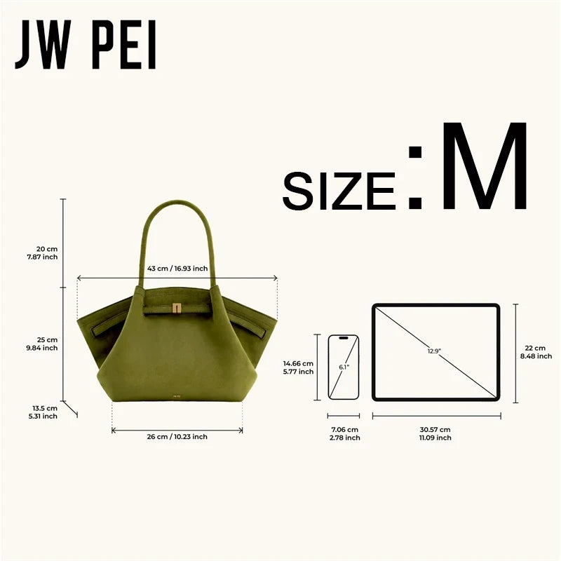 JW PEI Luxury Handbag Tote Bag for Women Leather Shoulder Bag Purse Design Large Capacity Totes Top Handle Hobo Shopper Work Bag