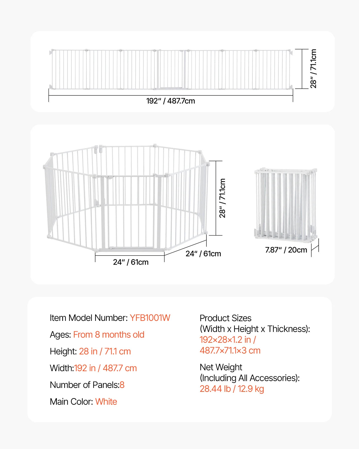 SucceBuy Baby Gate Pressure Mount Walk Through Doorways
