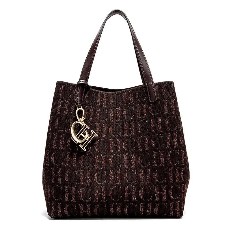 Large Capacity Letter Design Small Card Bag Accessories Handbag Fashion New Solid Color Women's Bucket Bag