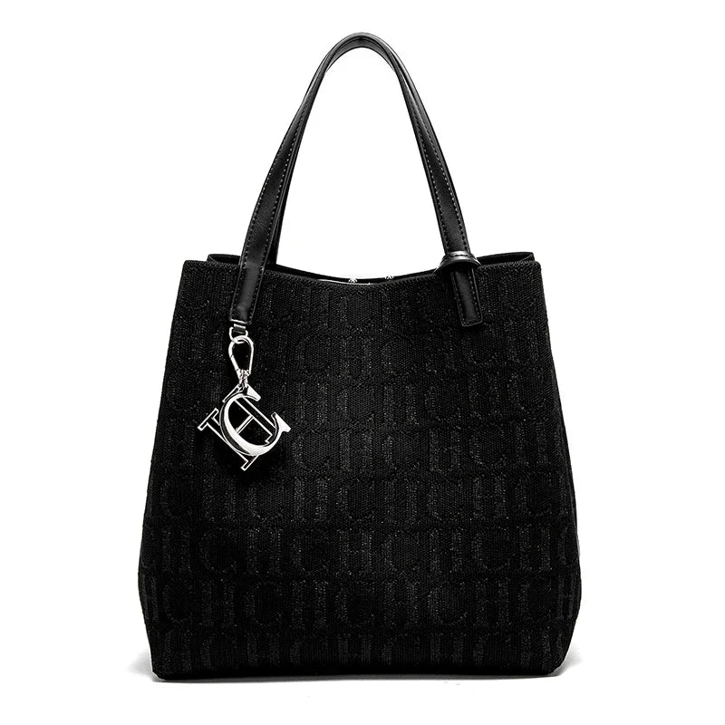 Large Capacity Letter Design Small Card Bag Accessories Handbag Fashion New Solid Color Women's Bucket Bag