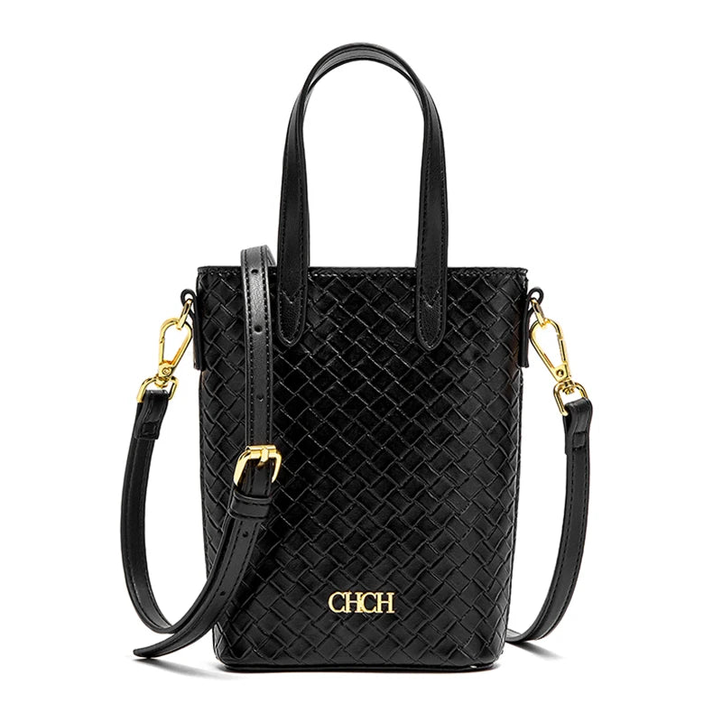 CHCH Women's Phone Bag 2025 New Black Simple Texture Women's Crossbody Bag Wallet