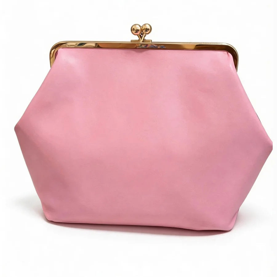 Fashion Large Kisslock Clip Shell Clutch Bag  Designer Women Handbags Luxury Soft Pu Leather Shoulder Bags Elegant Party Bag2026