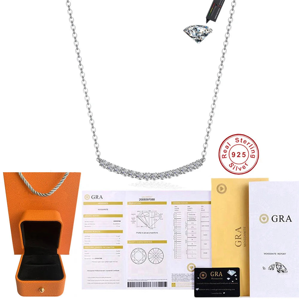 CBTB Sterling Silver Moissanite Pendant Necklace for Women Jewelry