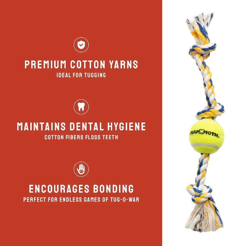 Extra Large 36 Inch Long 5 Knot Super Strong Cotton Blend Tug Rope Dog Chew Toy for Aggressive Chewers Large Breed Dogs Over 80 lbs Interactive Play Teeth Cleaning Durable Rope for Pulling Tossing Fetch Training Heavy