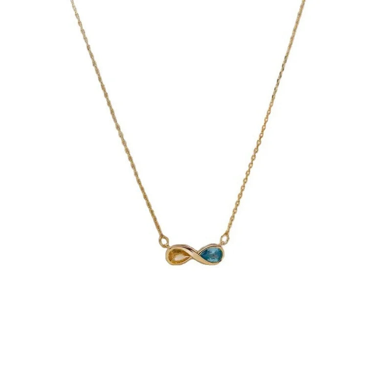 WinWinWin Customized Women's Infinity Loop Pendant Necklace With Zircon Accent