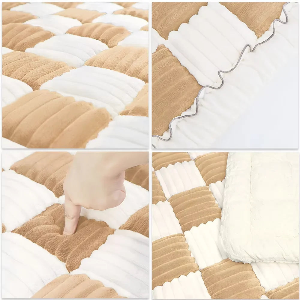 CWV Waterproof Anti Slip Coral Fleece Pet Bed Mat Cover