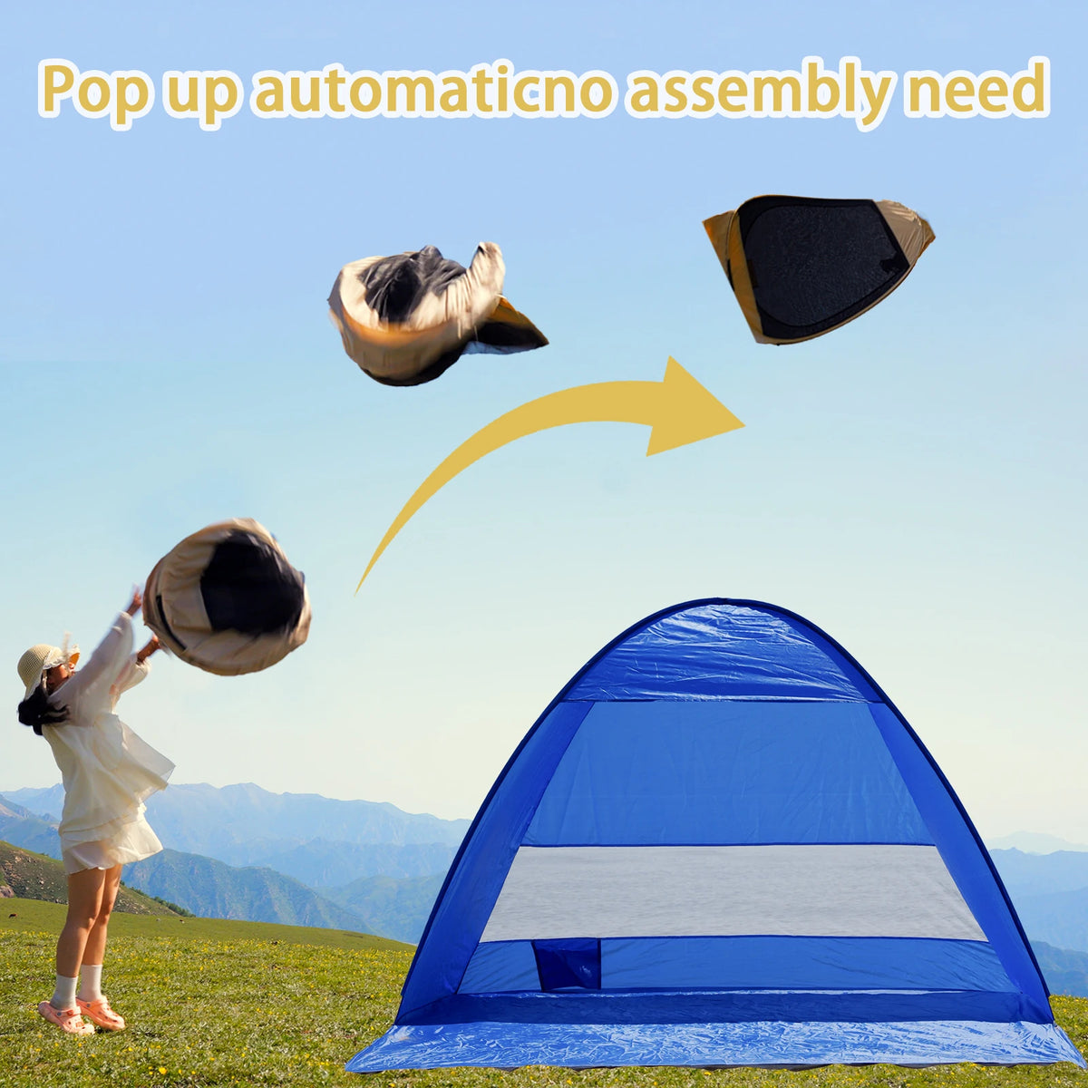 Automatic Beach Camping Tent With UPF 50 Sun Protection Shelter