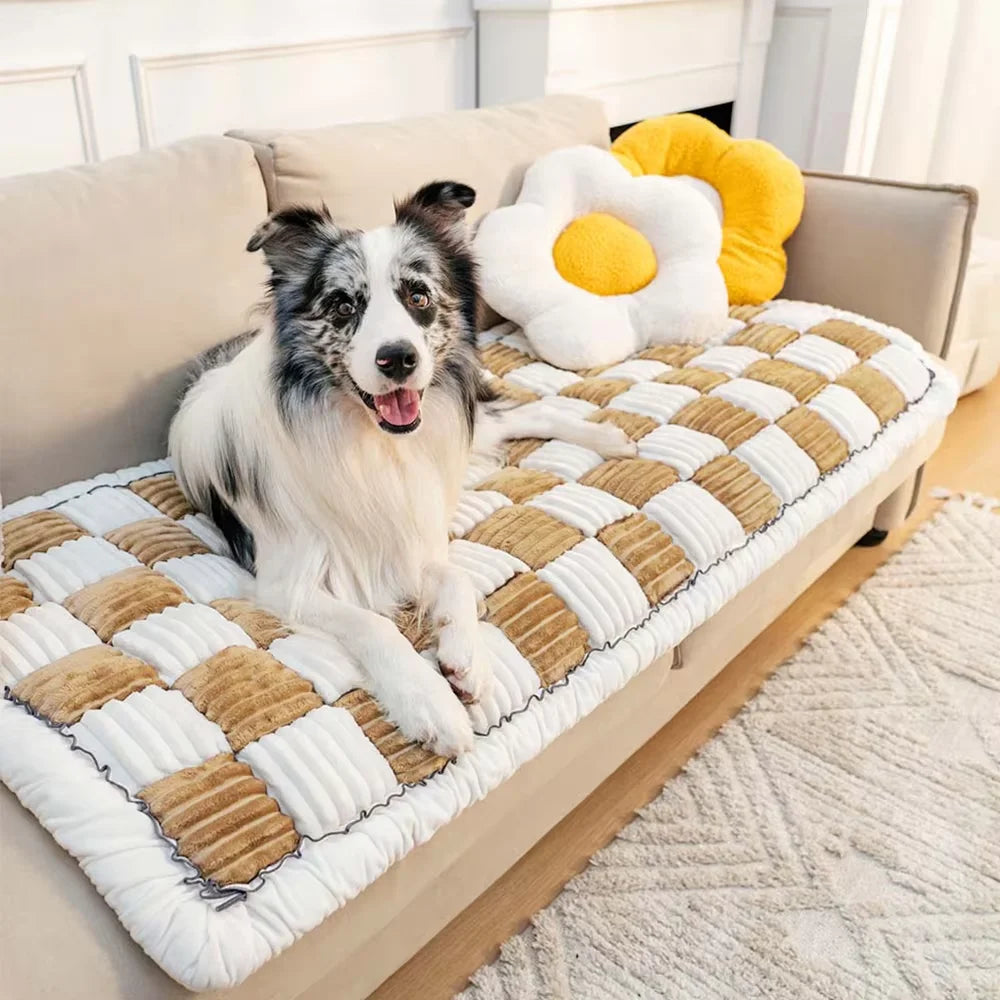 CWV Waterproof Anti Slip Coral Fleece Pet Bed Mat Cover