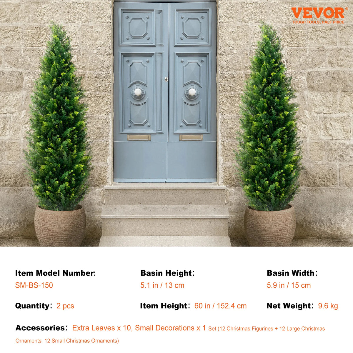 SucceBuy Artificial Cedar Topiary Tree Indoor Outdoor Decor