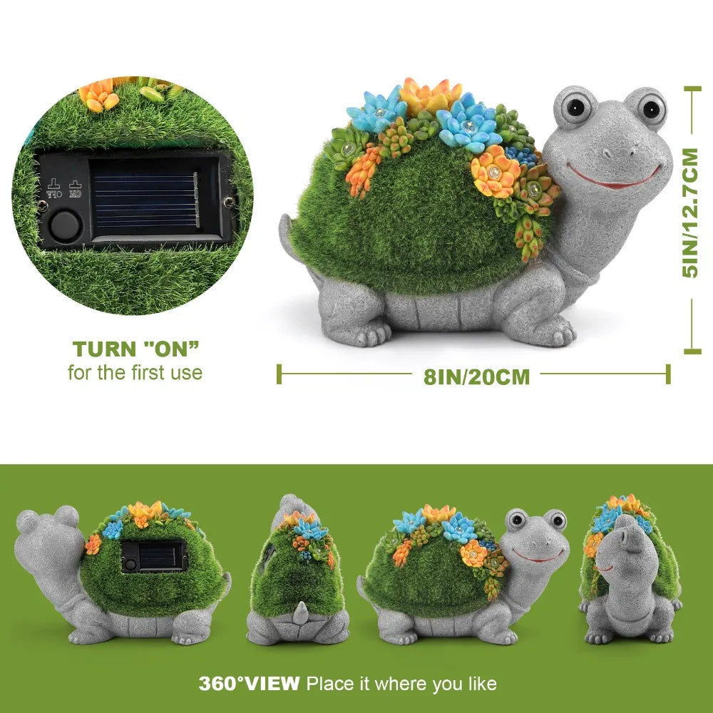 Solar Garden Turtle Statue Light for Outdoor Lawn Decor