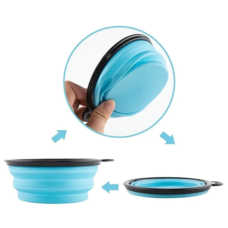 Portable Collapsible TPR Pet Food Bowl For Cats And Dogs