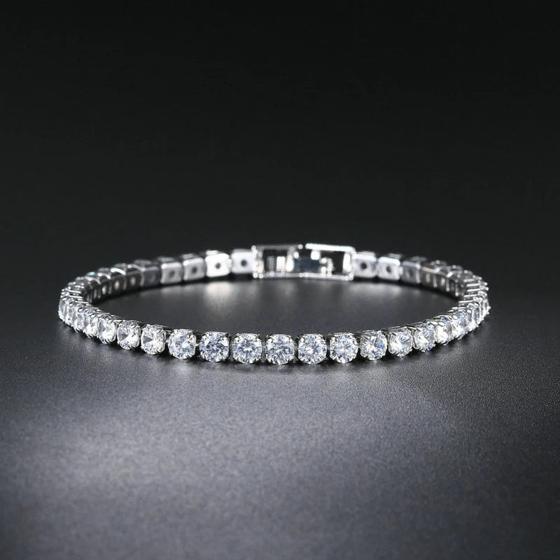 OXTAO Luxury Moissanite Tennis Bracelet 3mm D VVS1 with Certified For Women Men Jewelry Hand Chain Bracelet 14K Gold Filled