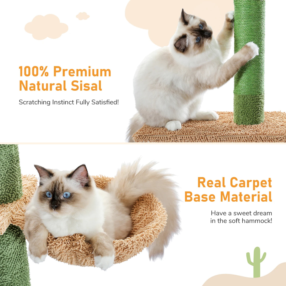 PAWZ Road Indoor Cat Tree Tower With Hammock And Scratcher