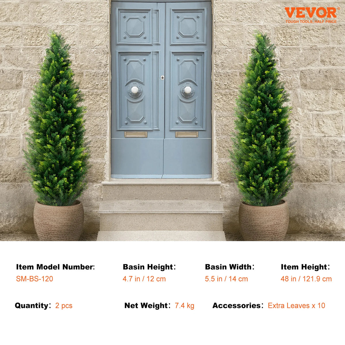 SucceBuy Artificial Cedar Topiary Tree Indoor Outdoor Decor