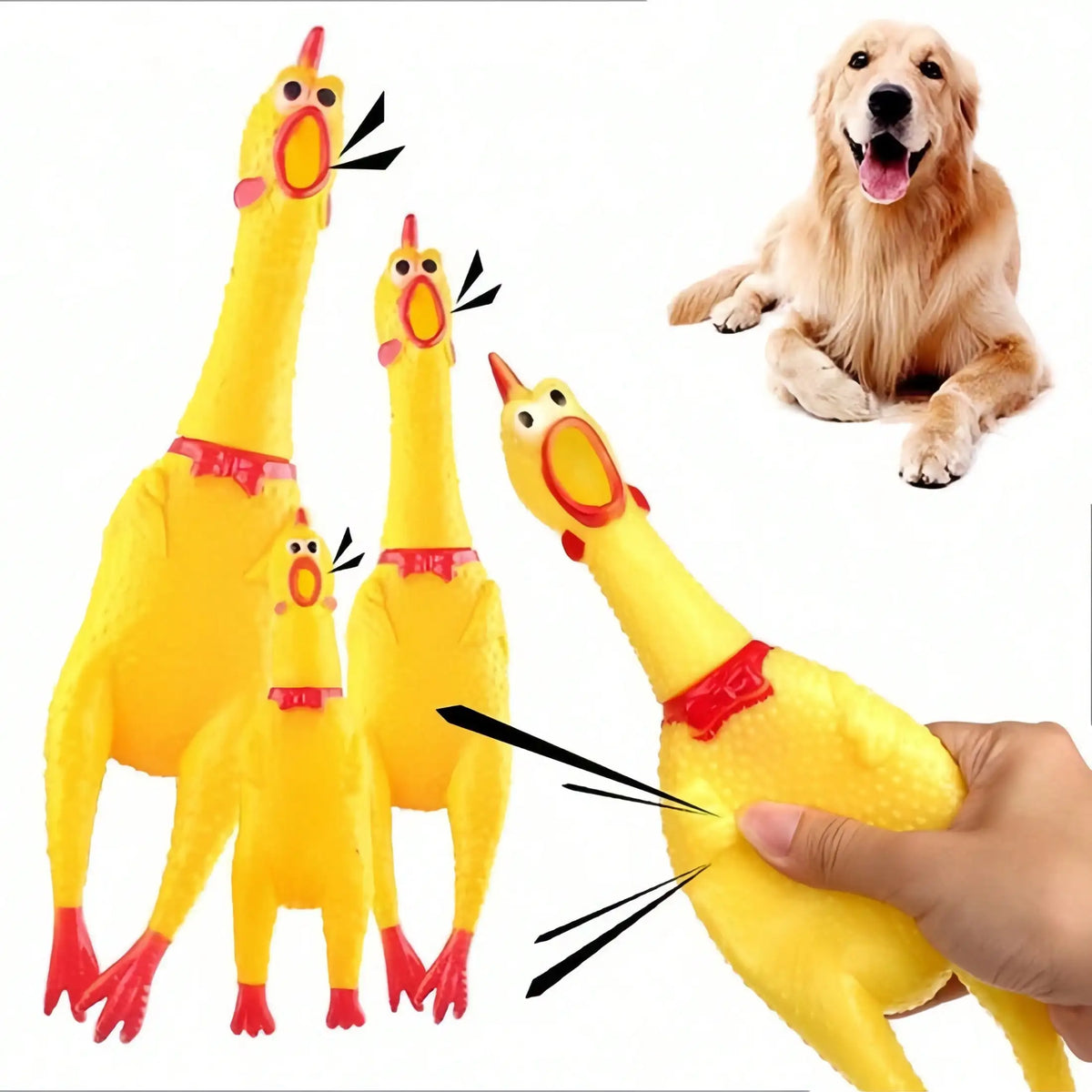 Upgraded Screaming Chicken Squeaky Pet Toy For Dogs And Cats
