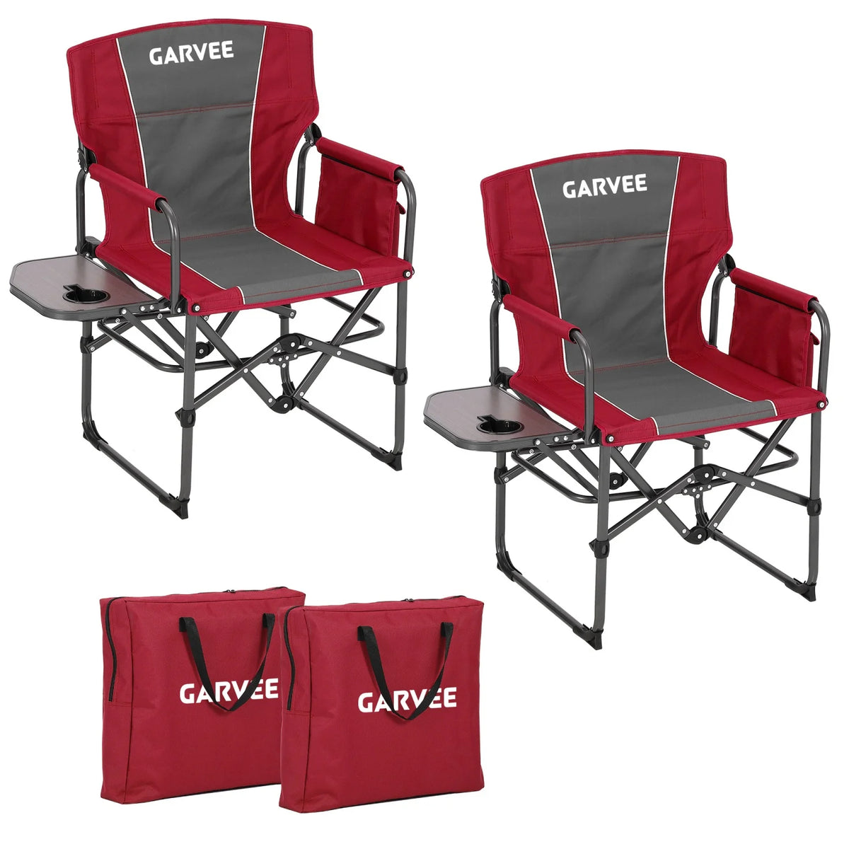 HiMISS Heavy Duty Folding Camping Directors Chair With Side Table