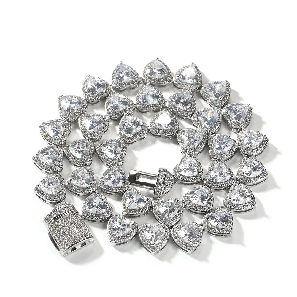 Hip Hop CZ Tennis Chain Necklace Bracelet Fashion Jewelry For Her