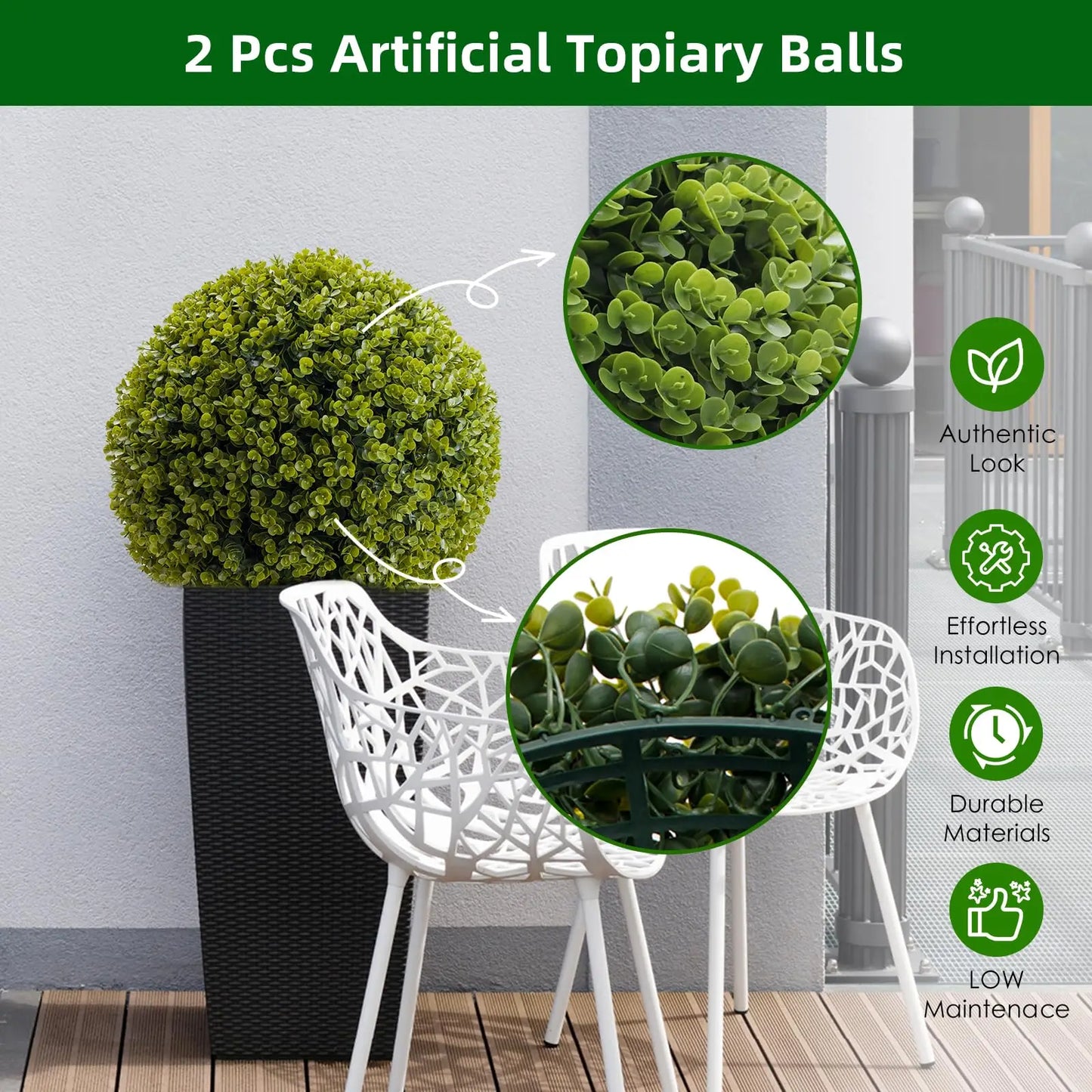 Studyset Topiary Cedar Balls Outdoor Decor Set Of 2