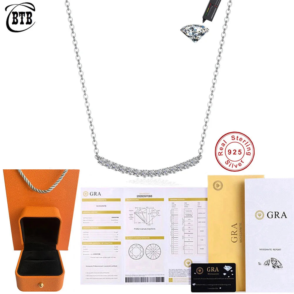 CBTB Sterling Silver Moissanite Pendant Necklace for Women Jewelry