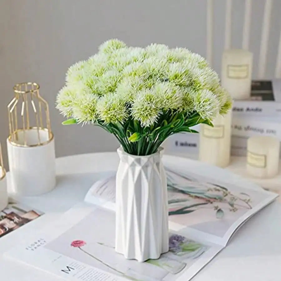 Fake Dandelion Flowers 10 Pcs Artificial Stems For Wedding Decor