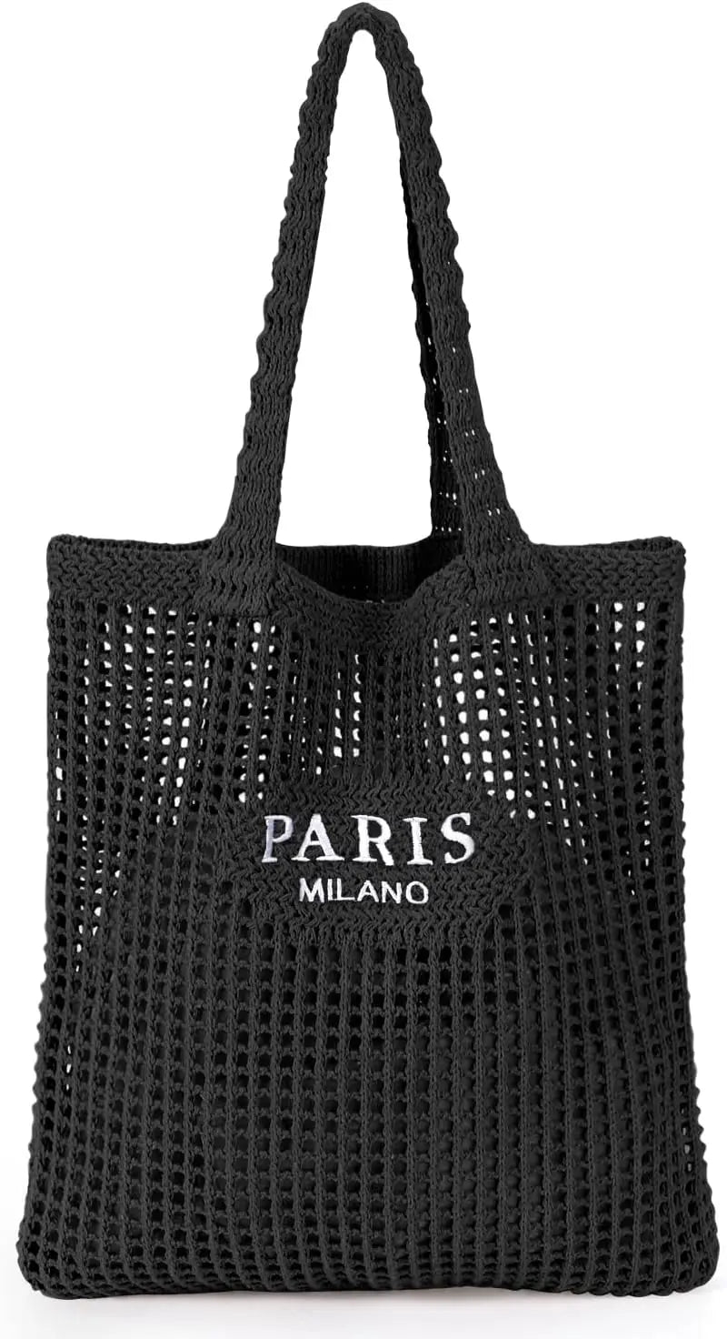 HATISAN Crochet Mesh Tote Bag for Beach and Everyday Travel