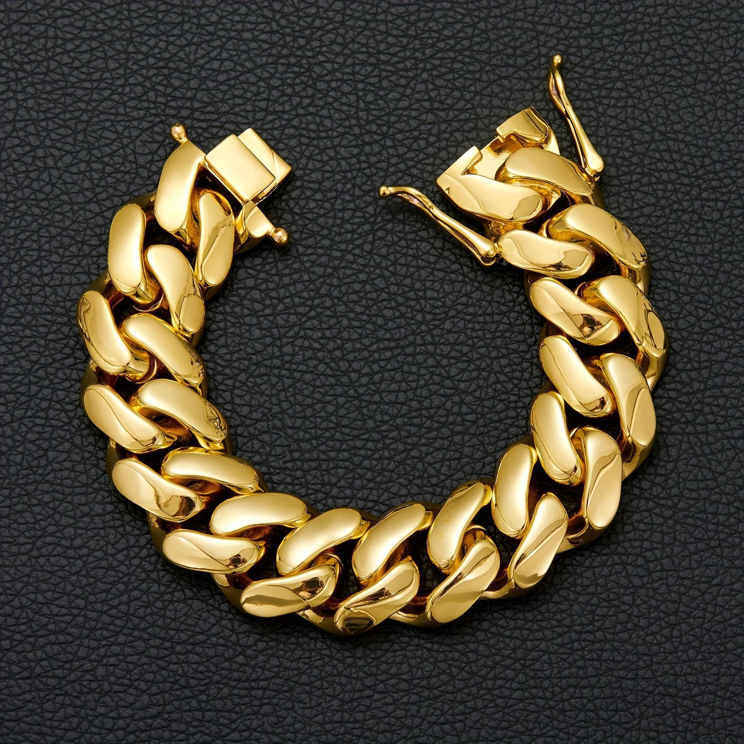 8-14mm Punk Rock Stainless Steel Rhombus Cuban MIami Link Chain Bracelets for Men Hip Hop Rock Jewelry Gold Color Jewelry Gift