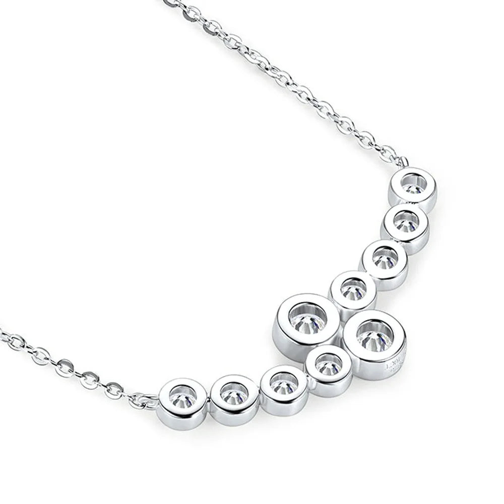 CBTB Moissanite Symmetrical Pendant Necklace in Sterling Silver