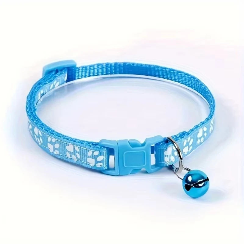 Adjustable Cat Collar With Bell And Ribbons Accessory