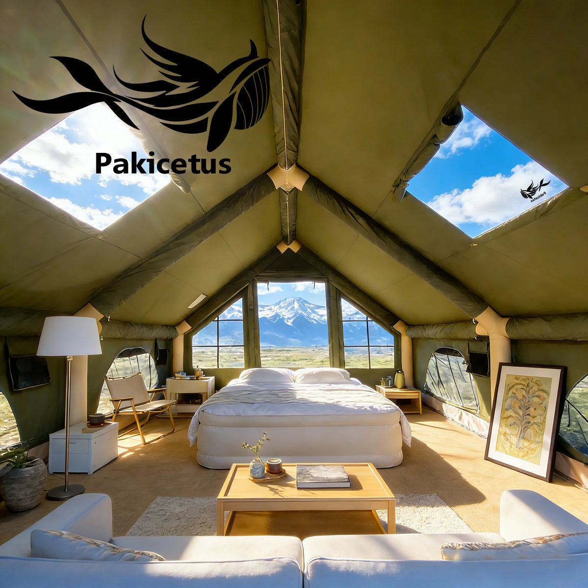 PAKICETUS All Season Inflatable Camping Tent With Manual Hand Pump