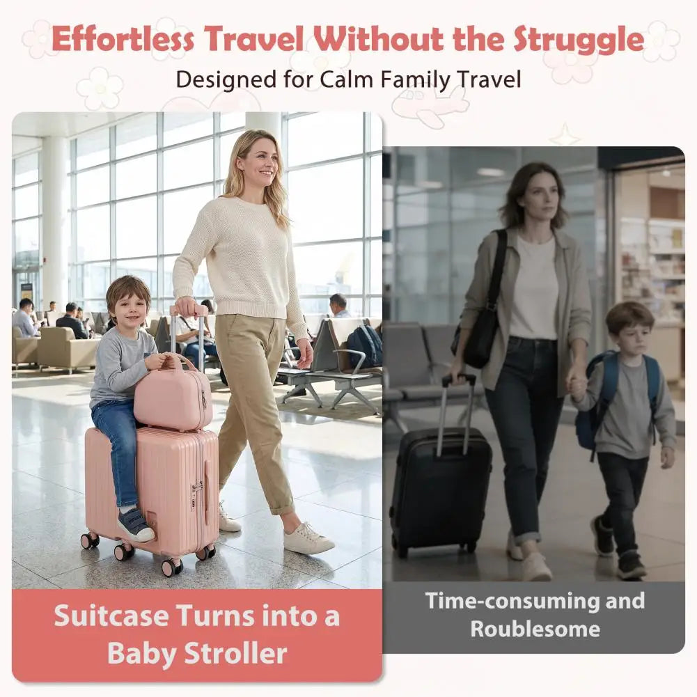 SANWOOD Toddler Ride On Luggage With Foldable Footrest