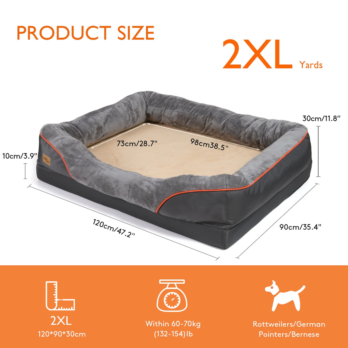 Bingopaw Soft Fleece Dog Bed With Removable Washable Cover