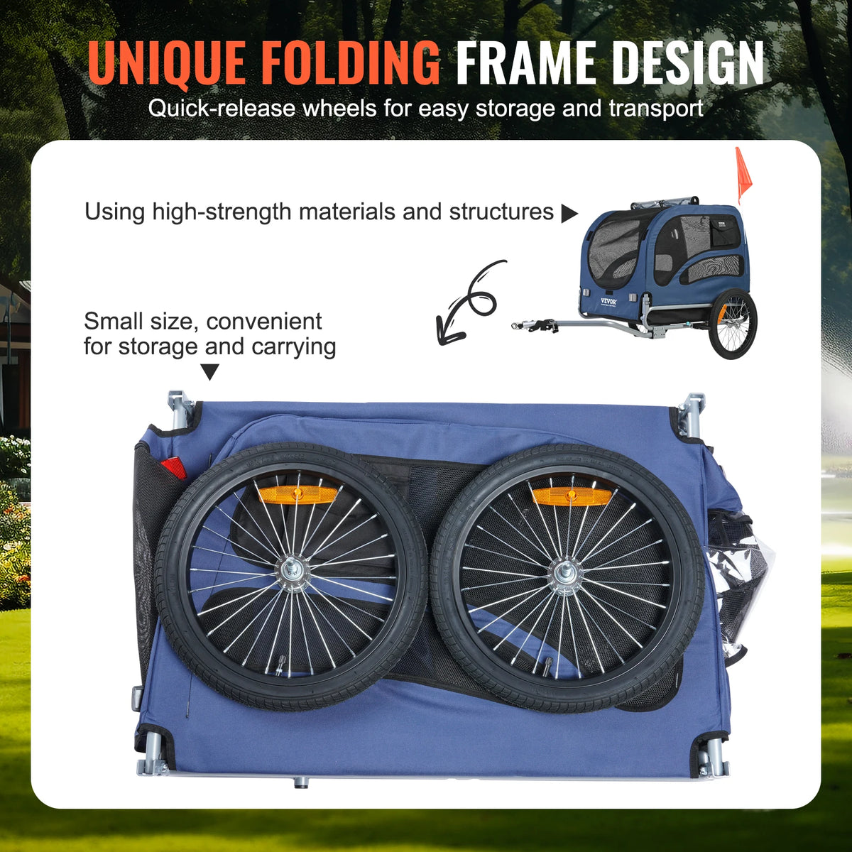 SucceBuy Pet Bicycle Trailer Carrier with Safety Reflectors and Storage