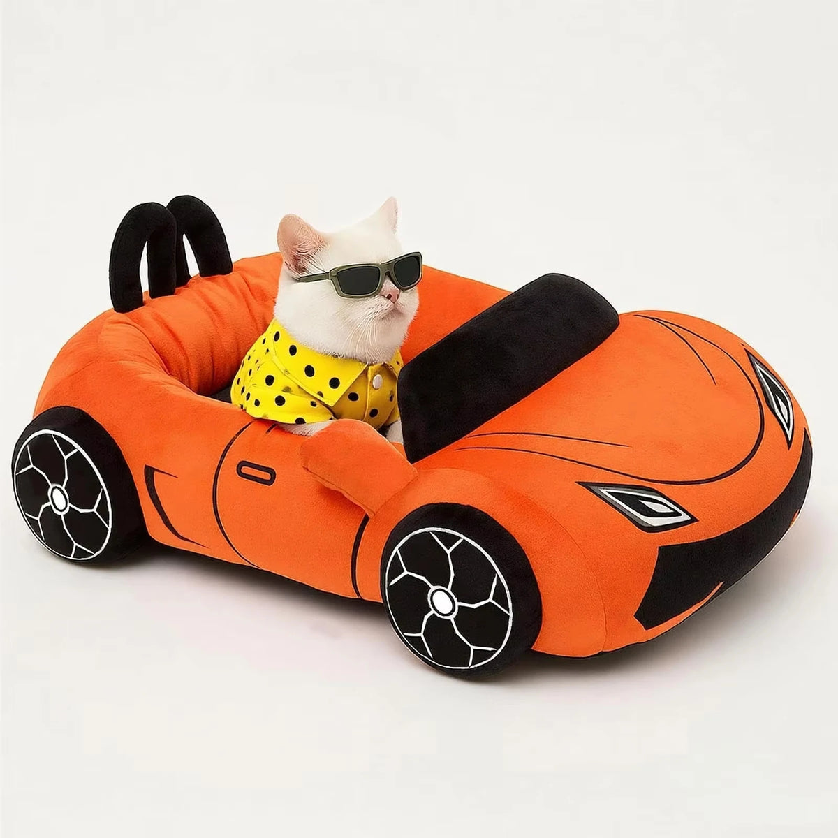 CWV Supercar Cat Bed With Pillow Soft Coral Fleece Kitten