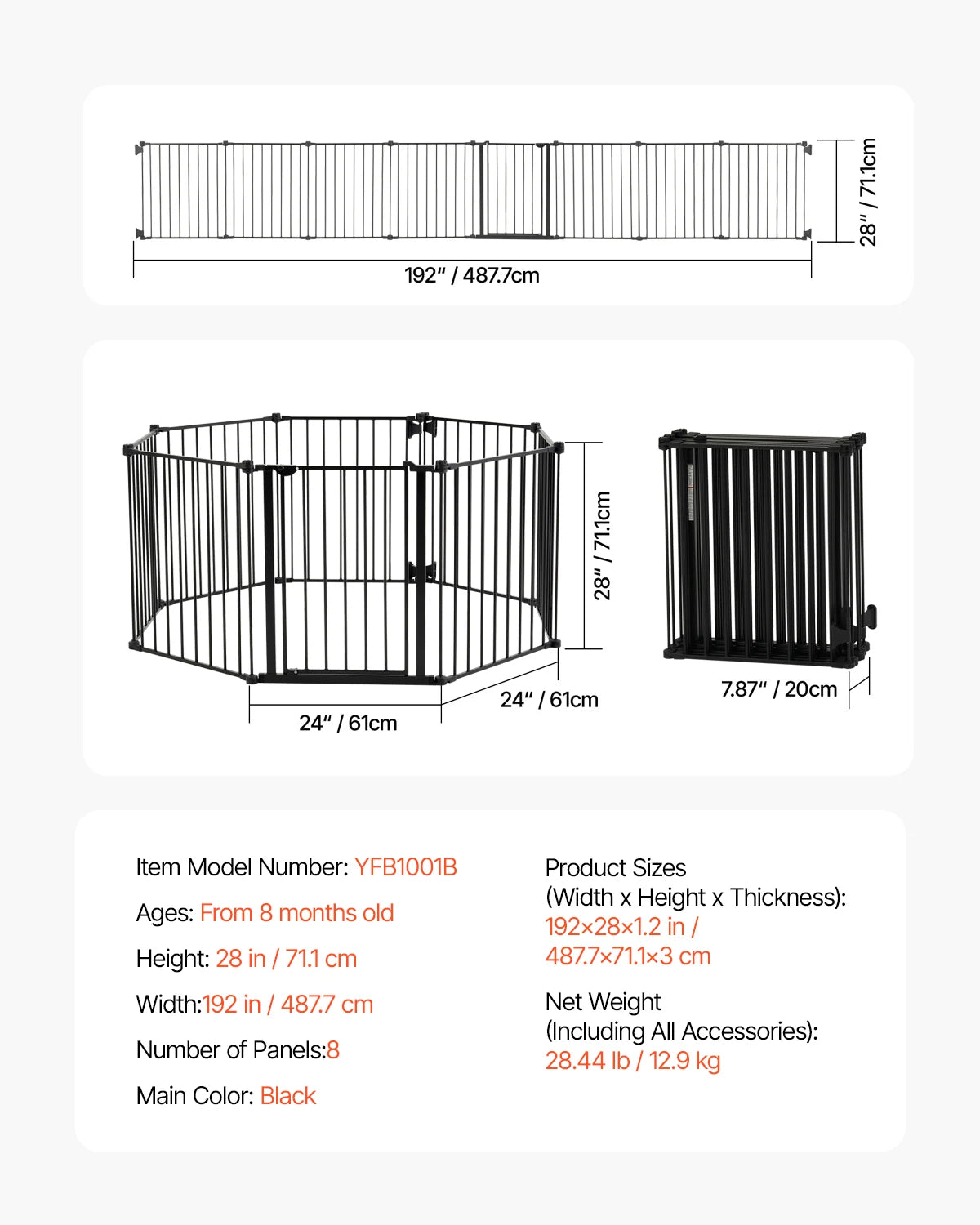 SucceBuy Baby Gate Pressure Mount Walk Through Doorways