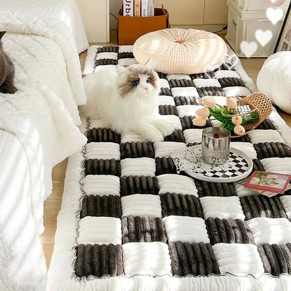CWV Waterproof Anti Slip Coral Fleece Pet Bed Mat Cover