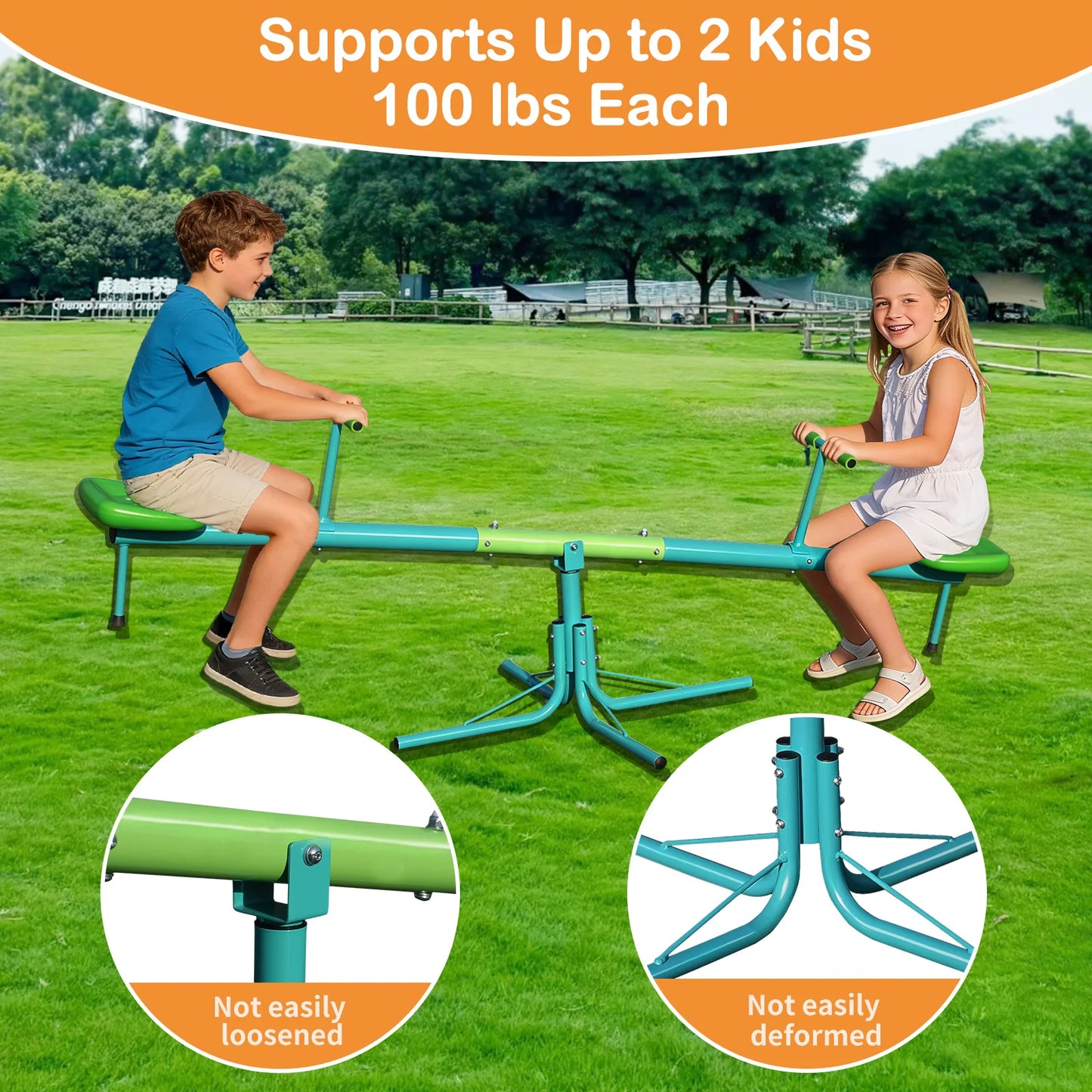 Seesaw,Swiveling 360 Degrees Toddlers Sit and Spin Teeter Totter, Kids Outdoor Play Equipment for Backyard Playground
