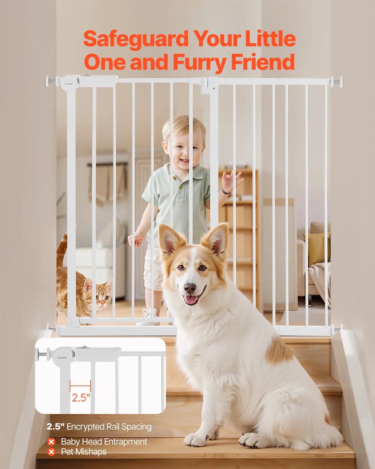 SucceBuy Baby Gate Pressure Mount Walk Through Doorways