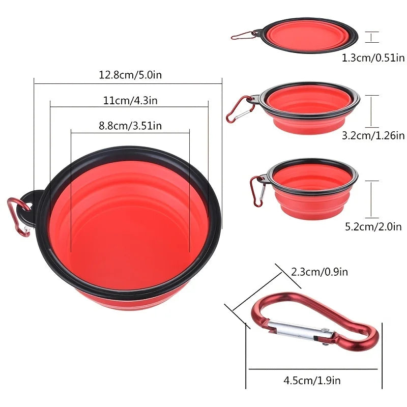 Portable Collapsible TPR Pet Food Bowl For Cats And Dogs