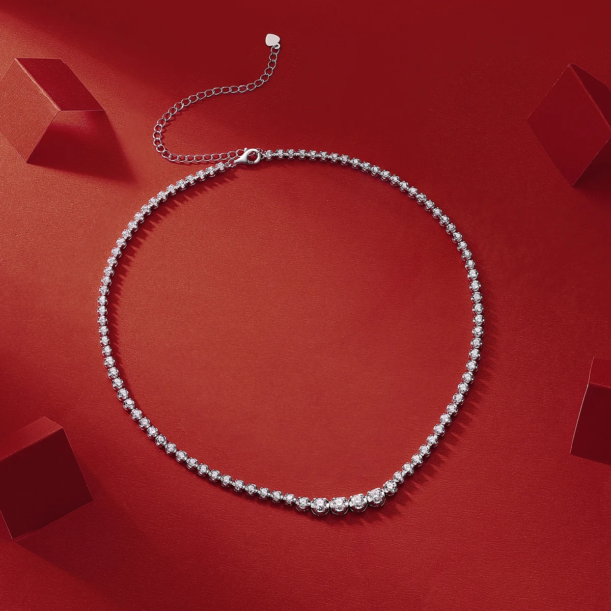 Jiuzuan 925 Silver Moissanite Necklace With Certificate Authentication
