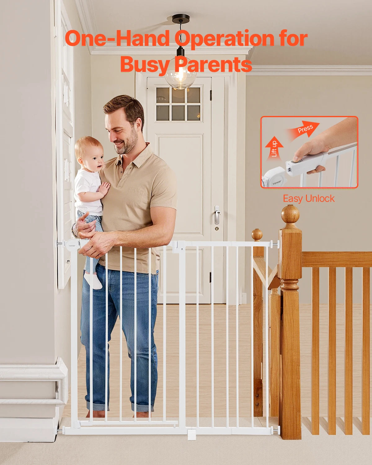 SucceBuy Baby Gate Pressure Mount Walk Through Doorways