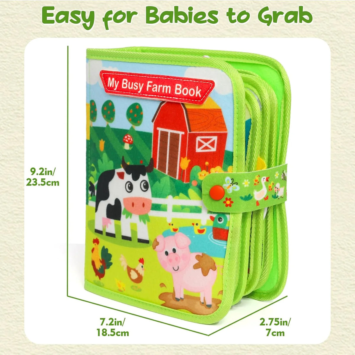 Montessori Farm Busy Book Sensory Learning Toy for Toddlers
