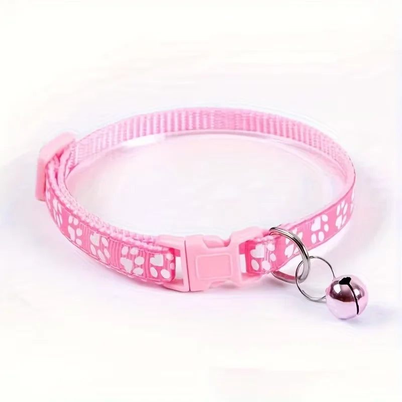Adjustable Cat Collar With Bell And Ribbons Accessory
