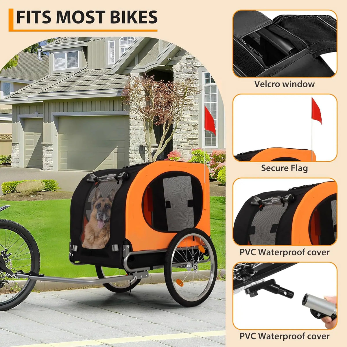 Twister CK Foldable Dog Bike Trailer With Universal Coupler