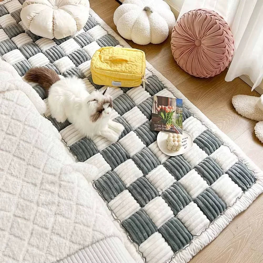 CWV Waterproof Anti Slip Coral Fleece Pet Bed Mat Cover